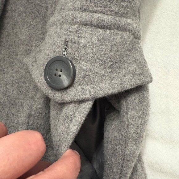 Anne Klein Sophisticated Gray Wool-Blend Button-Up Winter Coat Womens Size 8 - Picture 11 of 14